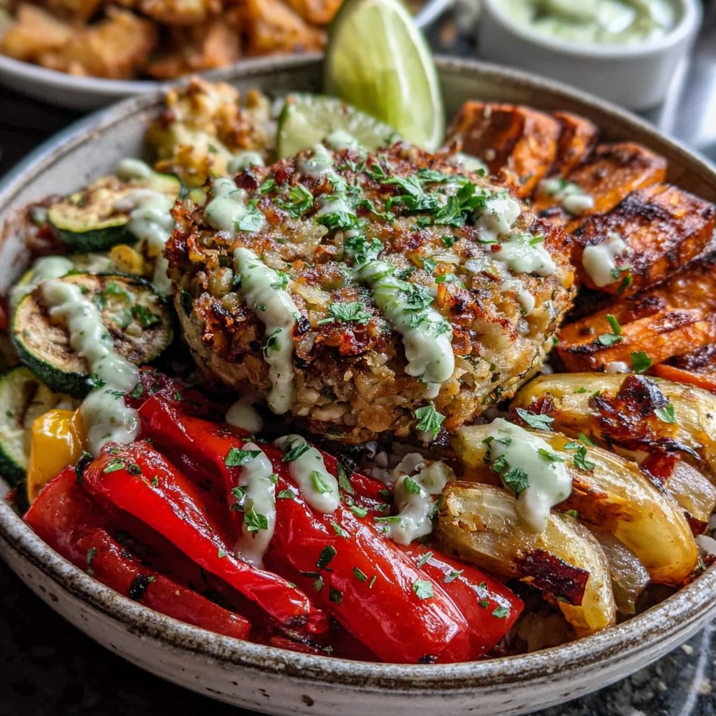 Turkey Burger Bowls with Roasted Veggies