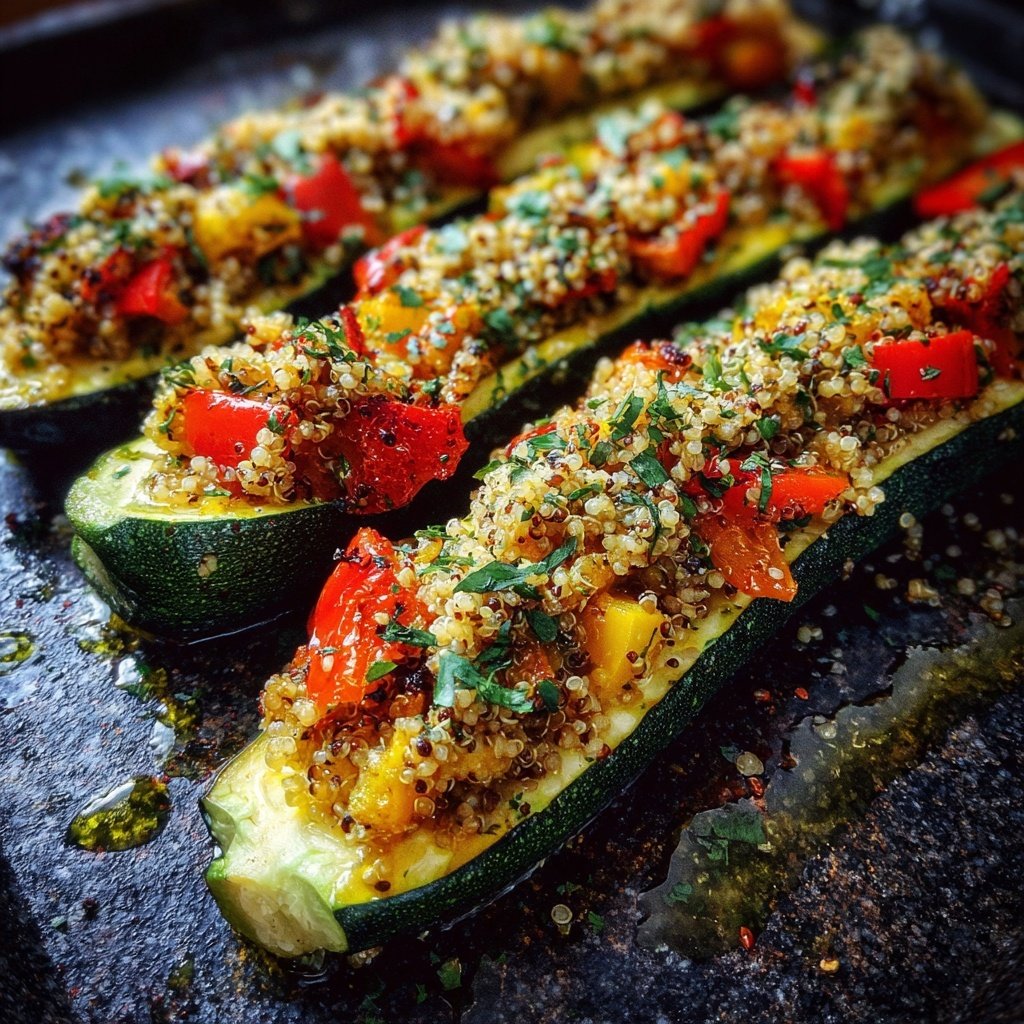 Chunky Veggie Stuffed Zucchini