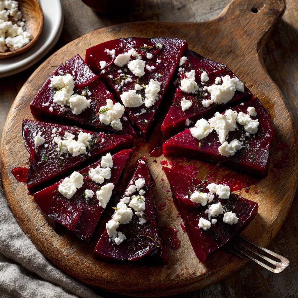 Sliced Beets with Goat Cheese