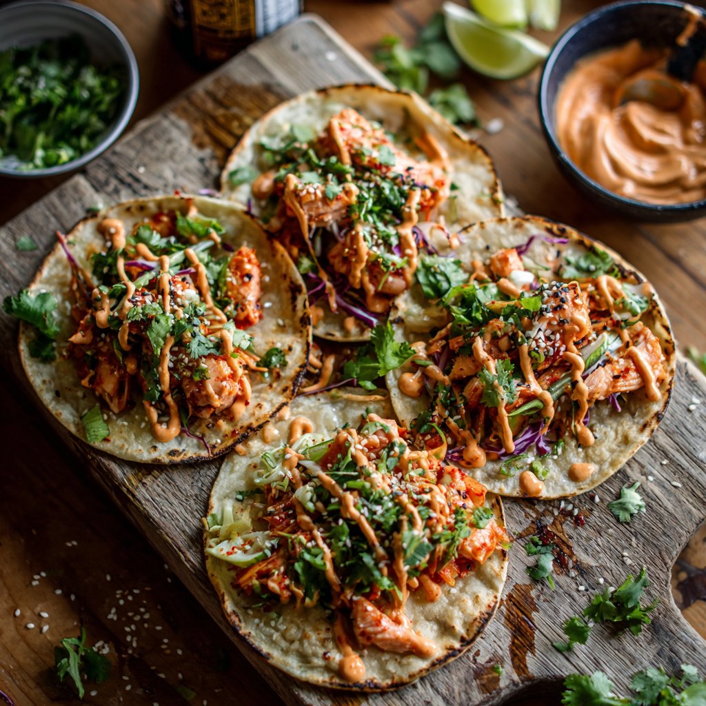 Simple Korean-Style Salmon Tacos