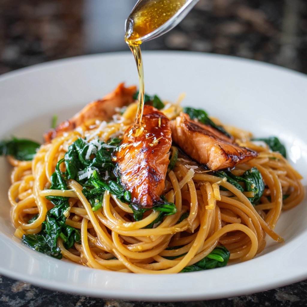 Honey Garlic Salmon Pasta