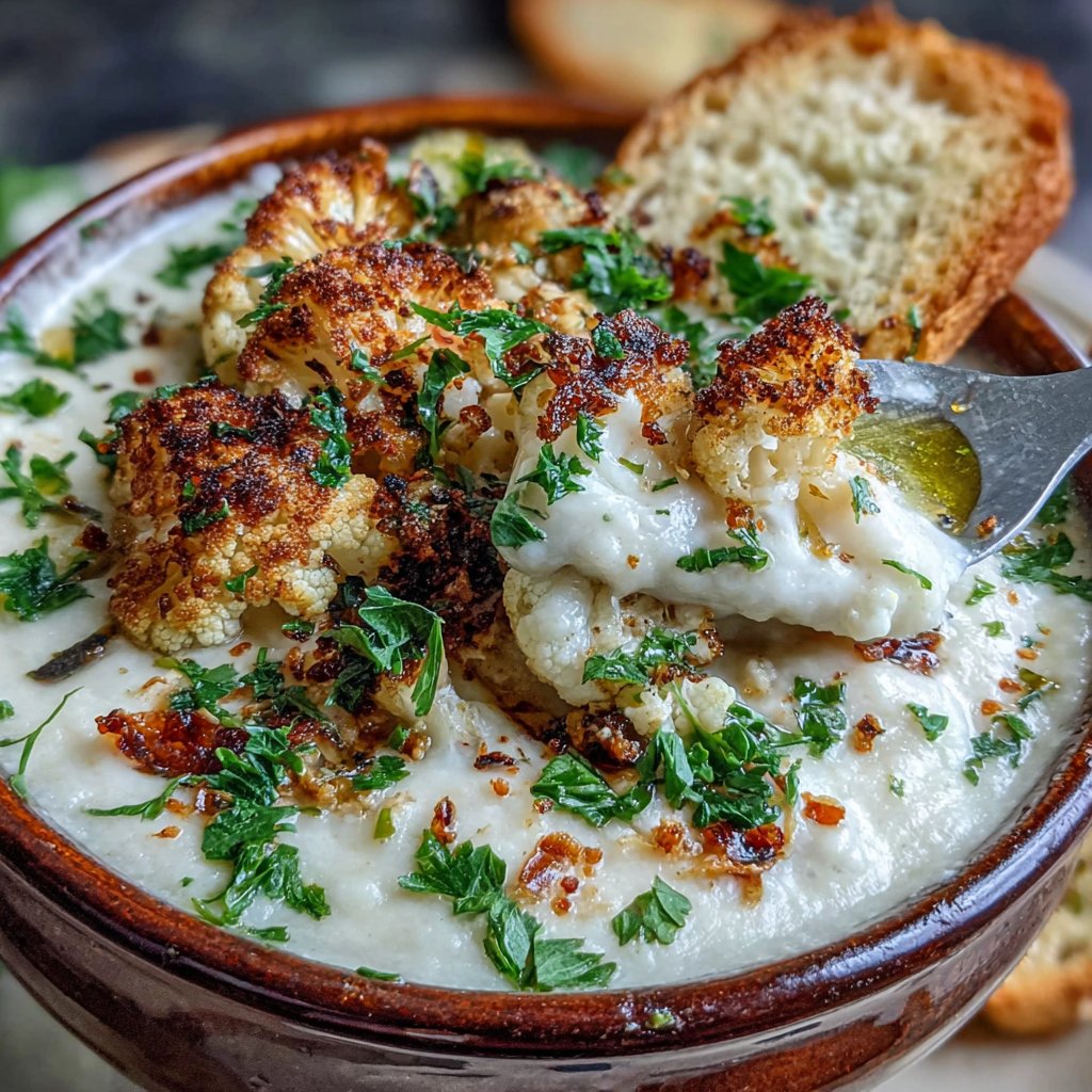 Creamy Roasted Cauliflower Soup
